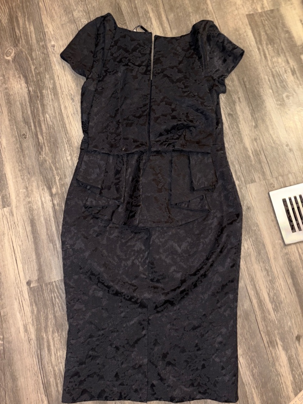 NTW Designer Zac Posen jacquard black cocktail dress blouson top peplum back 8 - Picture 7 of 9